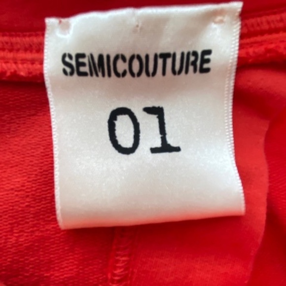 Semicouture 01 Boat Neck Flare Sleeve Top 100% Cotton Made in Italy Size S - Picture 6 of 16